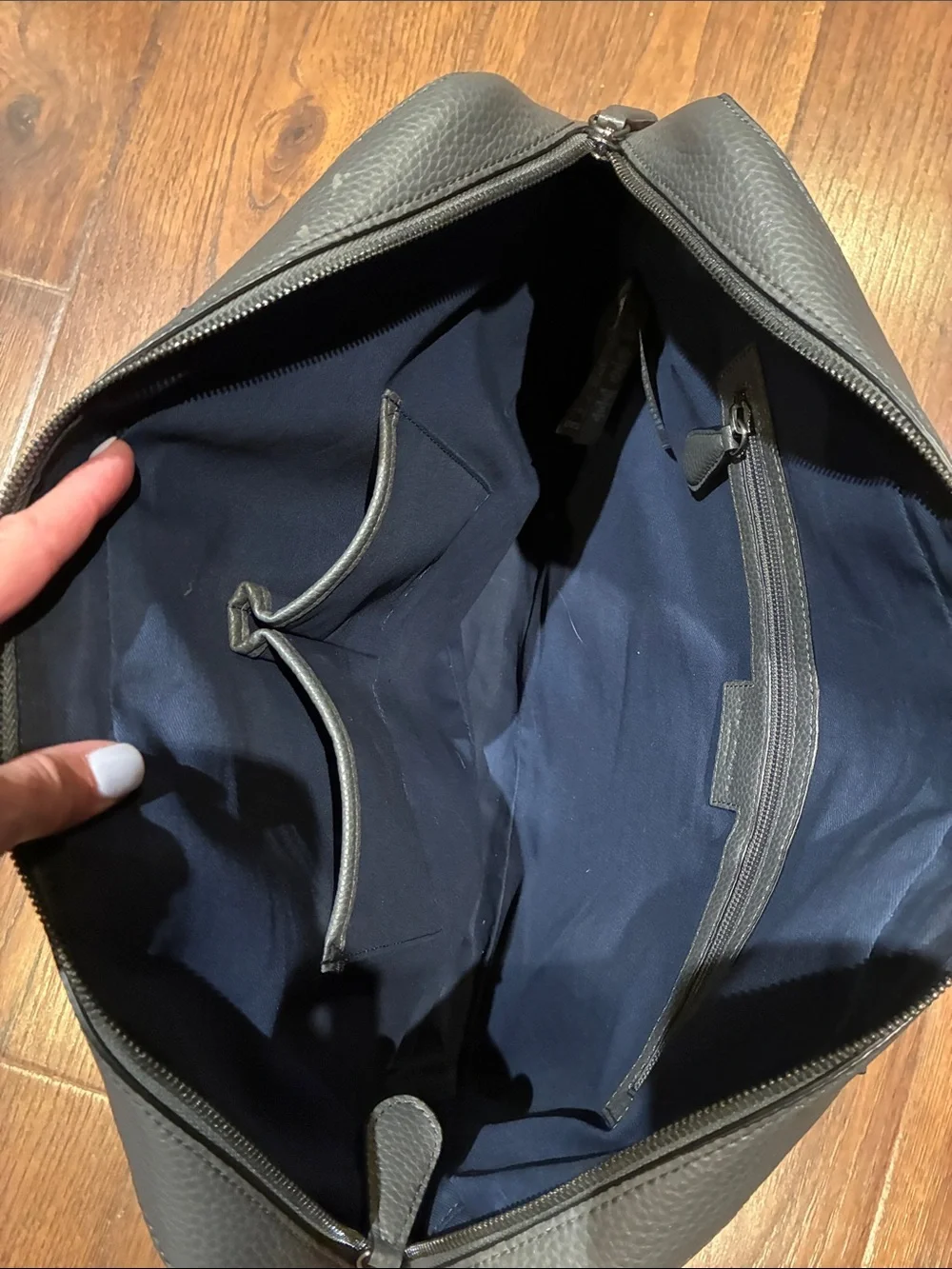 Ted Baker Gray Felt with Black Leather Trim Laptop Briefcase